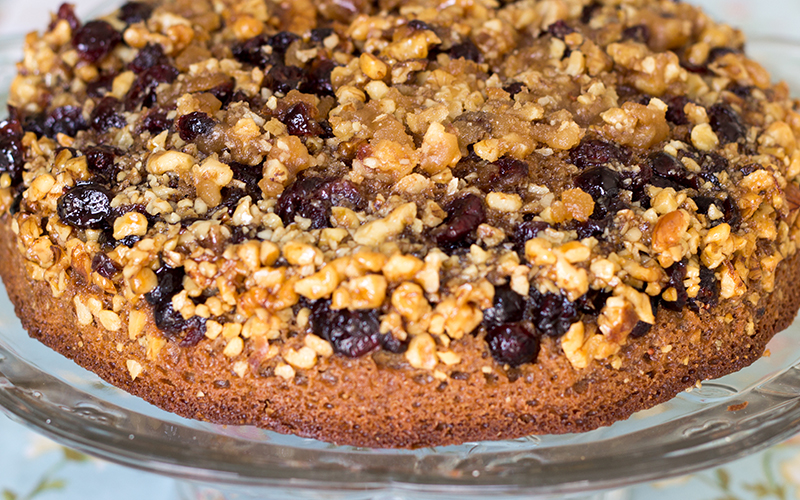 Cranberry Walnut Upside Down Spice Cake