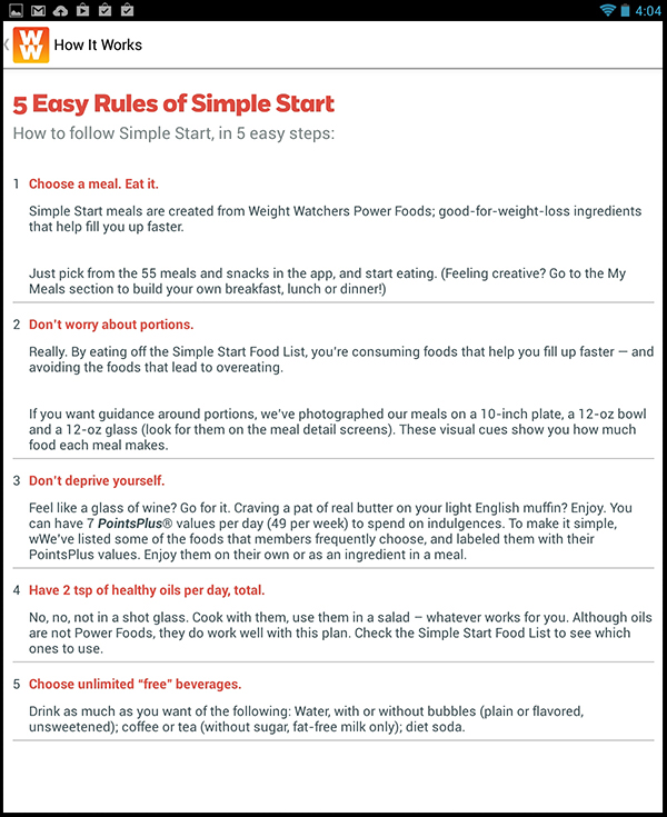 Weight Watchers #simplestart