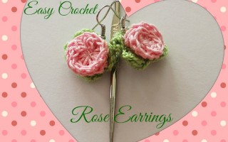 Crochet Easy Rose Earrings-Banner